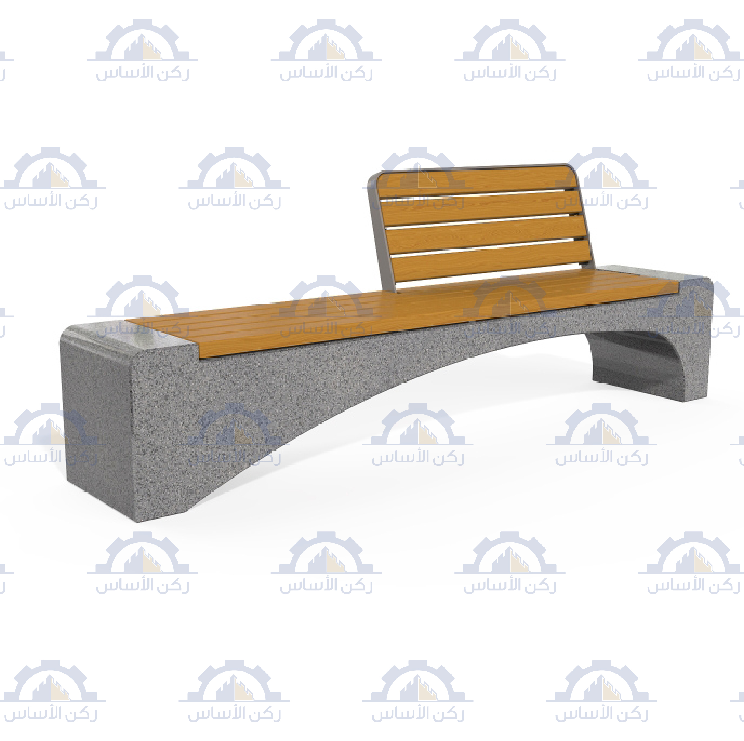كرسي خرساني مميز مع خشب 230x84x56